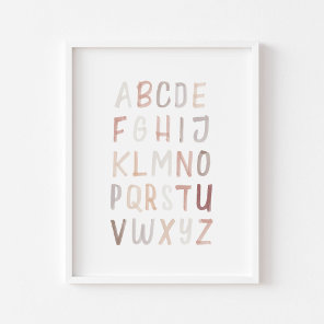 Neutral alphabet ABC educational poster