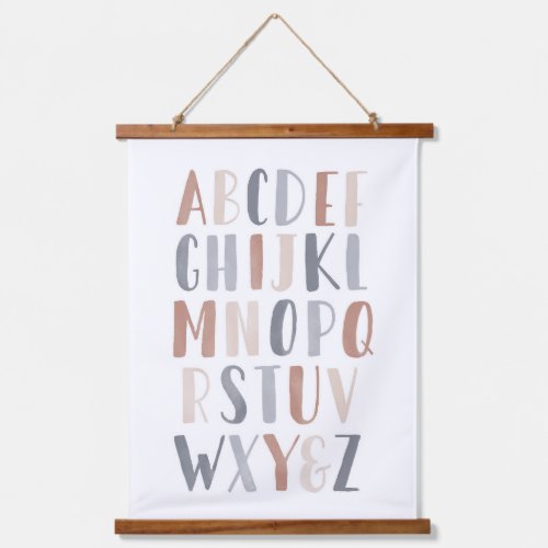 Neutral Alphabet Boho Kids Room Decor Hanging Tapestry