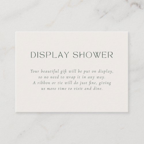 Neutral and Green Display Shower Enclosure Card