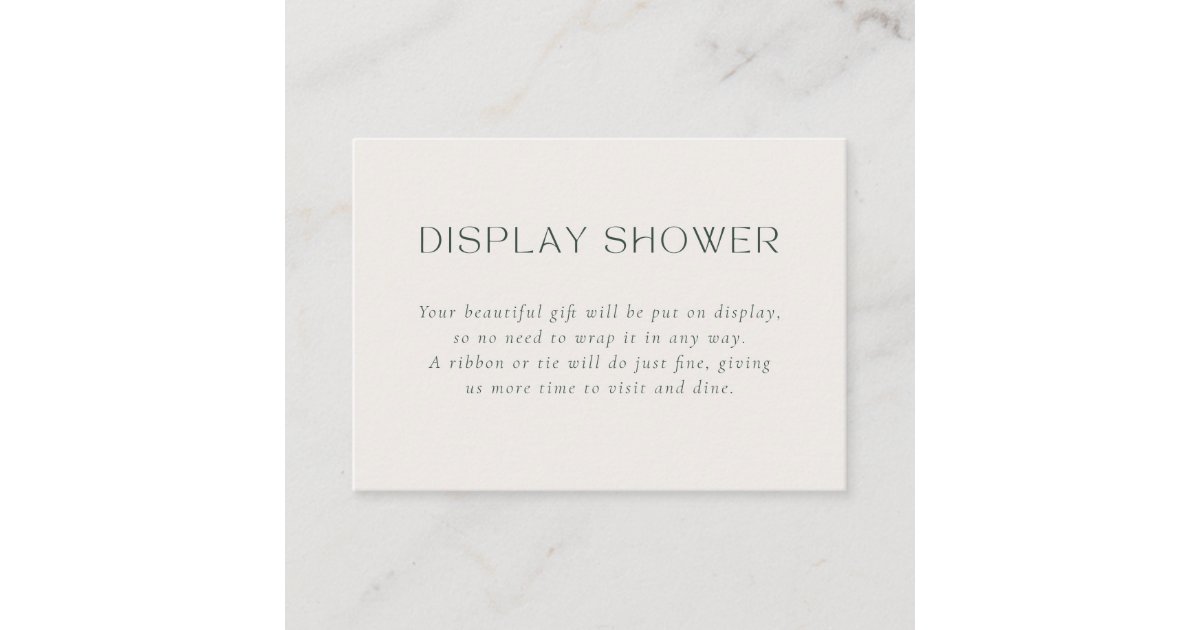 Neutral and Green Display Shower Enclosure Card | Zazzle