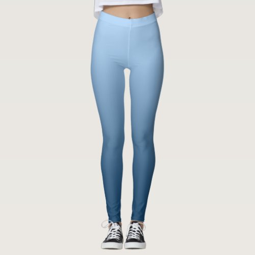 Neutral and Plain Gradient Blue Leggings