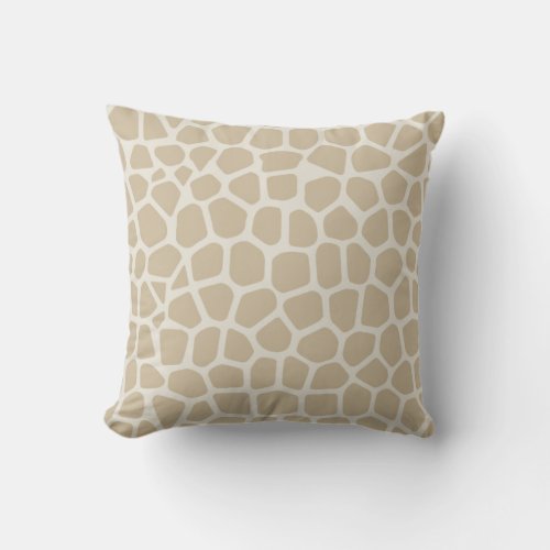 Neutral Animal Print Beige Giraffe Safari Throw Pillow