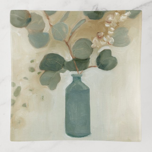Neutral Arrangement - Greenery in Vase Trinket Tray (Front)