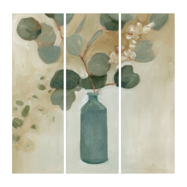 Neutral Arrangement - Greenery in Vase Triptych (Front)