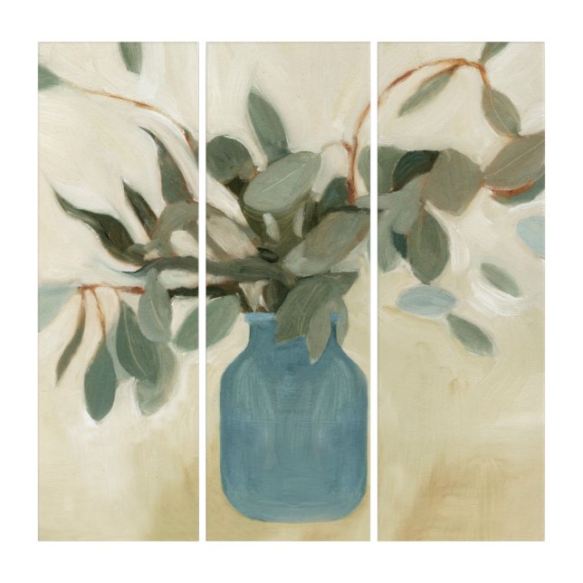 Neutral Arrangement - Stemmed Leaves Triptych (Front)