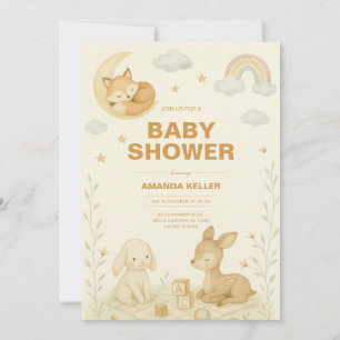 Neutral Baby Animal Nursery Baby Shower Invitation