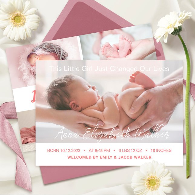 Neutral Baby Birth Announcement Photo Card (Creator Uploaded)