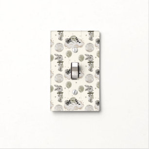Neutral Baby Boho – Raccoon on Cloud & Bunny Light Switch Cover