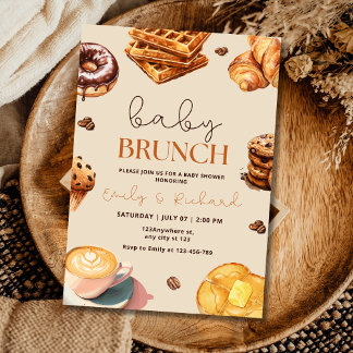 Neutral Baby Brunch Baby Shower Invite, Breakfast  Invitation