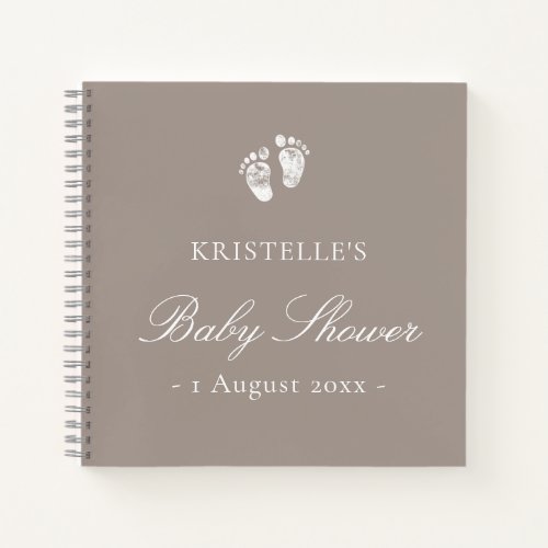 Neutral Baby Footprint Baby Shower Guest Book
