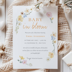Neutral Baby in bloom baby Shower Invitation