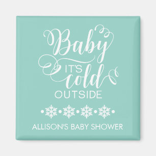 Neutral Baby It's Cold Outside Shower Favor Magnet