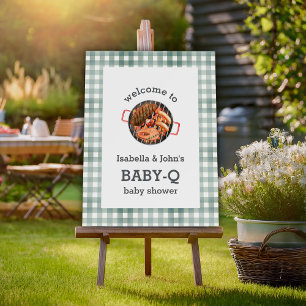 Neutral Baby Q Baby Shower Welcome Sign Foam Board