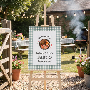 Neutral Baby Q Baby Shower Welcome Sign Foam Board