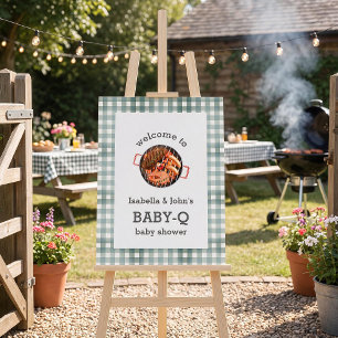 Neutral Baby Q Baby Shower Welcome Sign Foam Board
