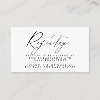 Neutral Baby Registry QR Codes Enclosure Card