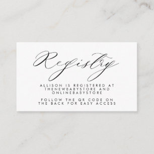 Neutral Baby Registry QR Codes Enclosure Card
