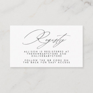 Neutral Baby Registry QR Codes Enclosure Card