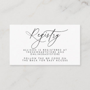Neutral Baby Registry QR Codes Enclosure Card