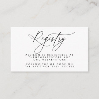 Neutral Baby Registry QR Codes Enclosure Card