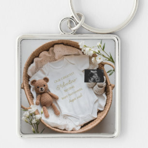 Neutral Baby Reveal Pregnancy announcement gift Keychain