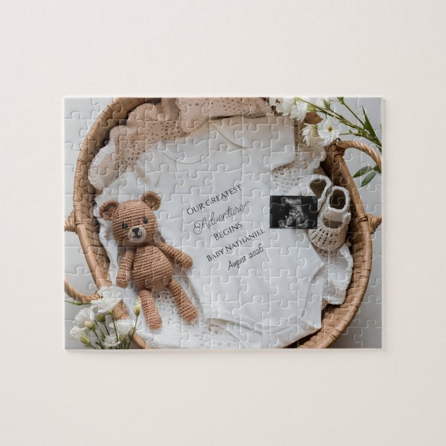 Neutral Baby Reveal Pregnancy announcement  Jigsaw Puzzle (Horizontal)