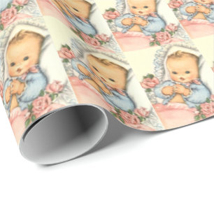 neutral BABY SHOWER gift wrap paper