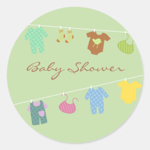 Neutral Baby Shower Green Sticker