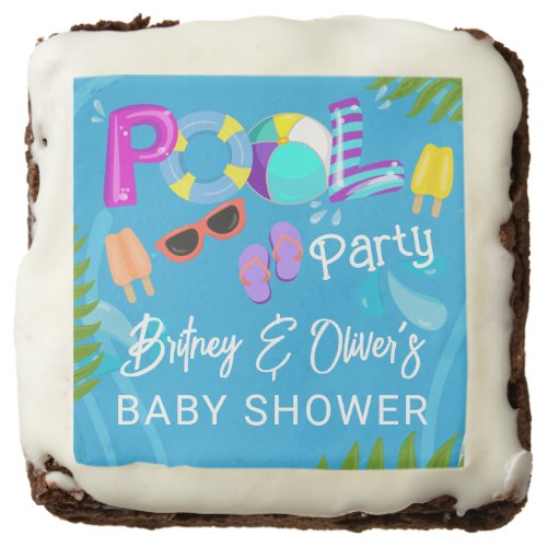 Neutral Baby Shower Pool Party Summer Brownie