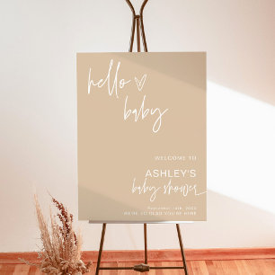 Neutral Baby Shower Welcome Sign Boho Minimalist