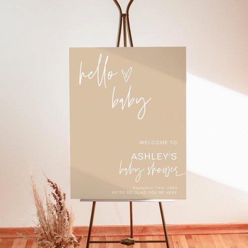 Neutral Baby Shower Welcome Sign  Boho Minimalist