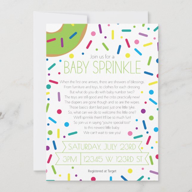 Neutral Baby Sprinkle Invitation (Front)