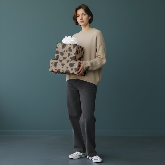 Neutral Badminton Shuttlecock Pattern  Wrapping Paper (Creator Uploaded)