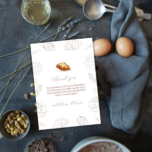 Neutral Bakery Pastry Bun In The Oven Baby Shower  Thank You Card