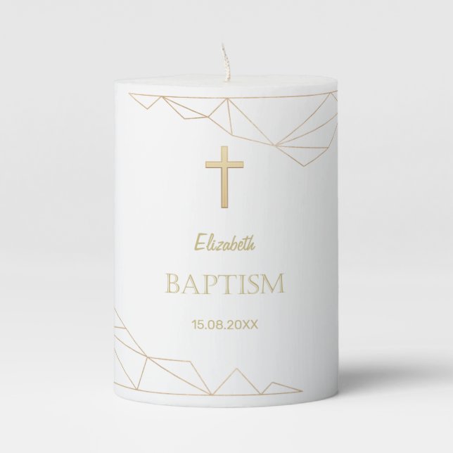 Neutral Baptism/Modern/Pillar Candle (Front)