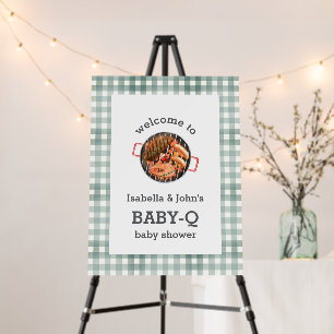 Neutral Barbecue Baby Shower Welcome Sign