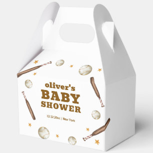 Neutral Batter Up Baseball Sport Boy Baby Shower Favor Boxes