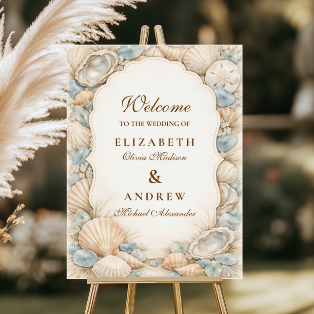 Neutral Beach Wreath Wedding Foam Board (Creator Uploaded)