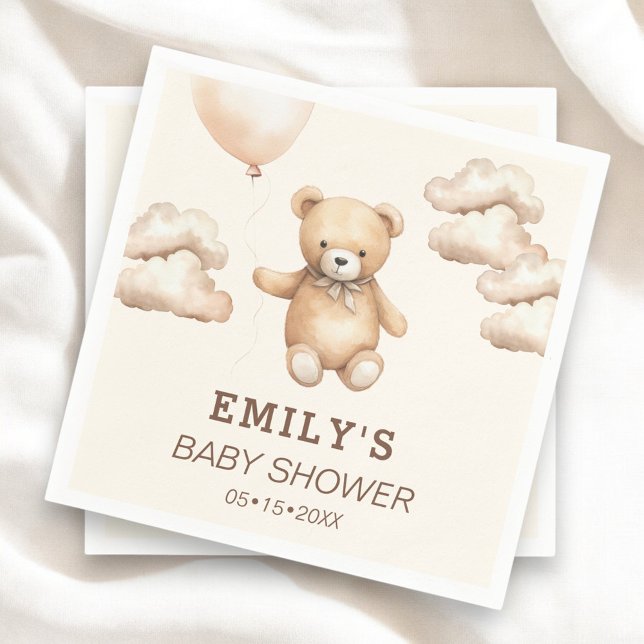 Neutral Bearly Can Wait Baby Shower  Napkins (Creator Uploaded)