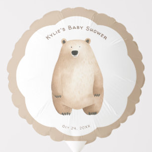 Neutral Bearly Wait Teddy Bear Baby Shower Balloon
