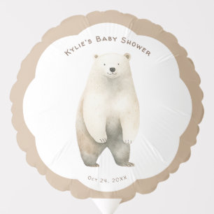 Neutral Bearly Wait Teddy Bear Baby Shower Balloon