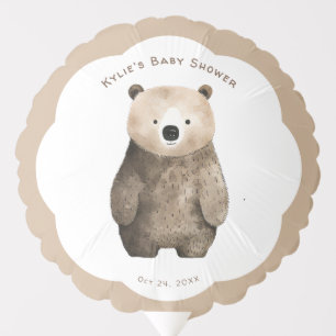 Neutral Bearly Wait Teddy Bear Baby Shower Balloon