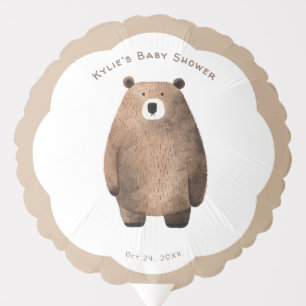 Neutral Bearly Wait Teddy Bear Baby Shower Balloon