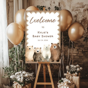 Neutral Bearly Wait Teddy Bear Baby Shower Foam Board