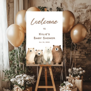 Neutral Bearly Wait Teddy Bear Baby Shower Foam Board