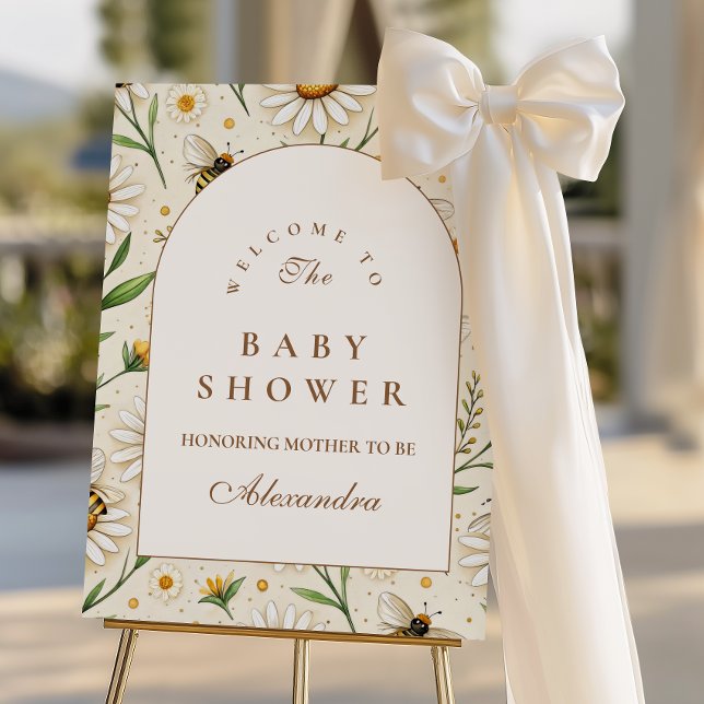 Neutral Bee Baby Shower Foam Board (Creator Uploaded)