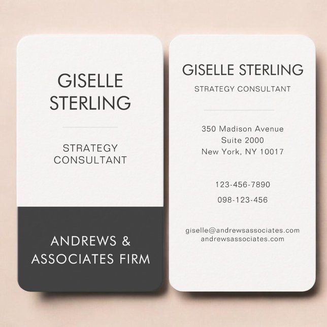 Neutral Beige Black Professional Business Card (Creator Uploaded)