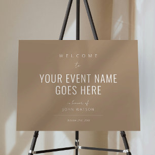 Neutral Beige Boho Professional Event Welcome Sign