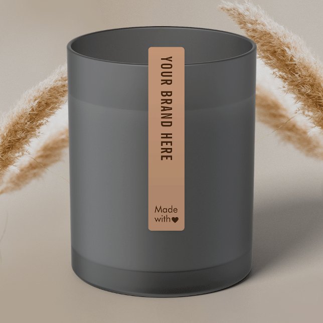 Neutral Beige Boho Tamper Proof Skinny Waterproof Labels (Neutral Tamper Proof Skinny Waterproof Labels in beige and tan (edit to any color))