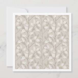 Neutral Beige Botanical Stripe Elegant Design Note Card